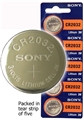 Sony CR2032 Lithium 3 volt Battery- 5 pak