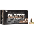CCI Blazer Ammunition Brass 9MM Lug 115 Grain FMJ 50Rd/Bx